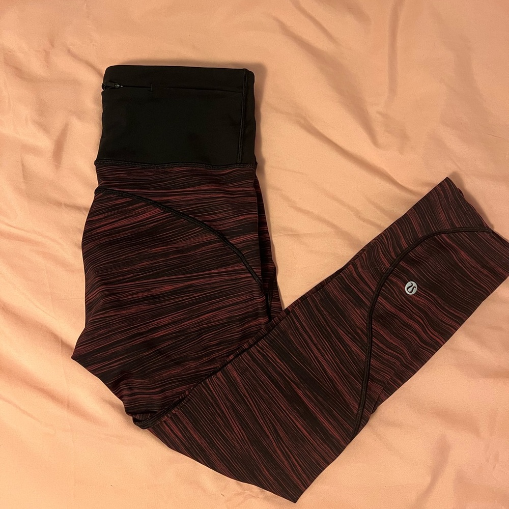 Lululemon Leggings Low Tide Blush Berry Black